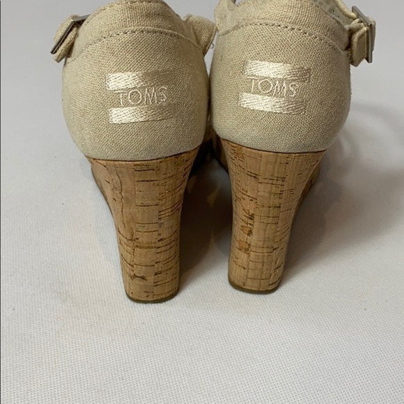 Toms Sienna cork wedge platform sandals Sz 9 - Picture 3 of 5
